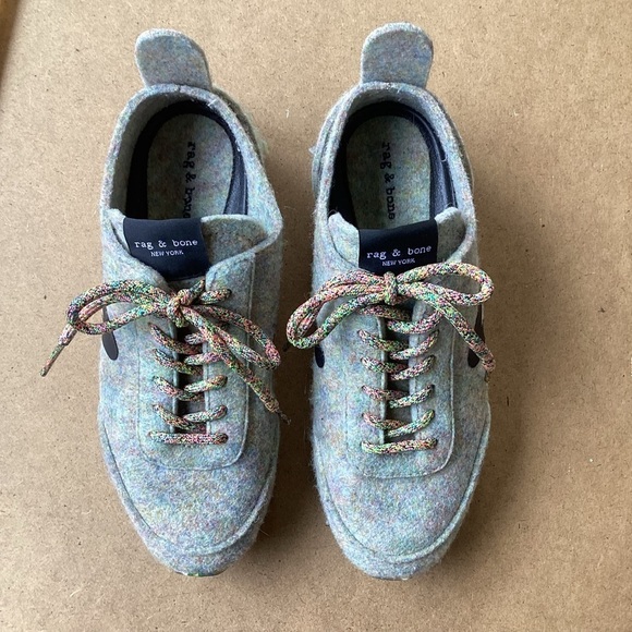 rag & bone Shoes - Rag & Bone gray wool/cotton blend athletic running shoes, size 36.5 US 6